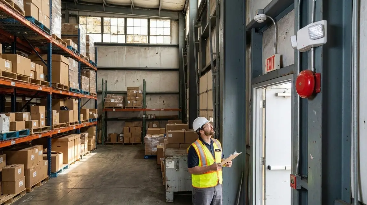 Fire alarm control panel and building alarm system layout