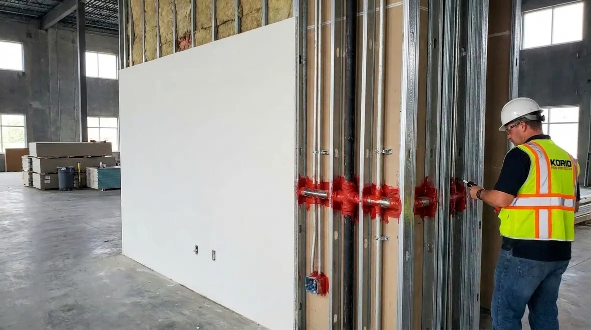 Fire barrier construction and fire separation assemblies in a commercial facility