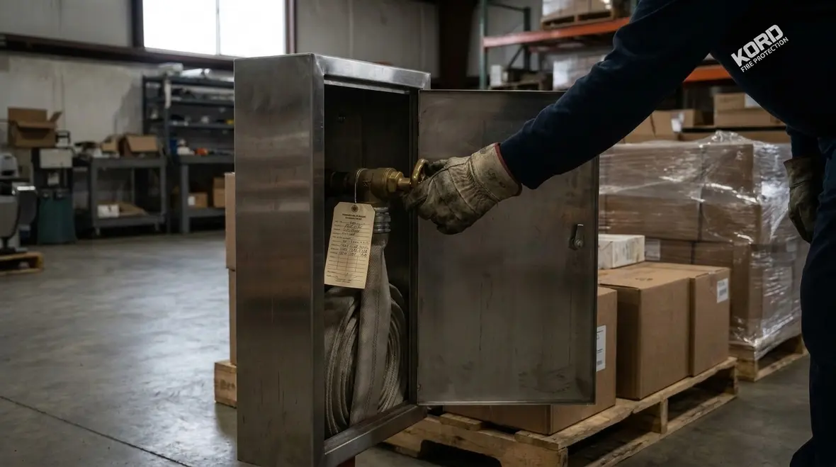 Blocked or tampered fire protection equipment creating risk in a facility