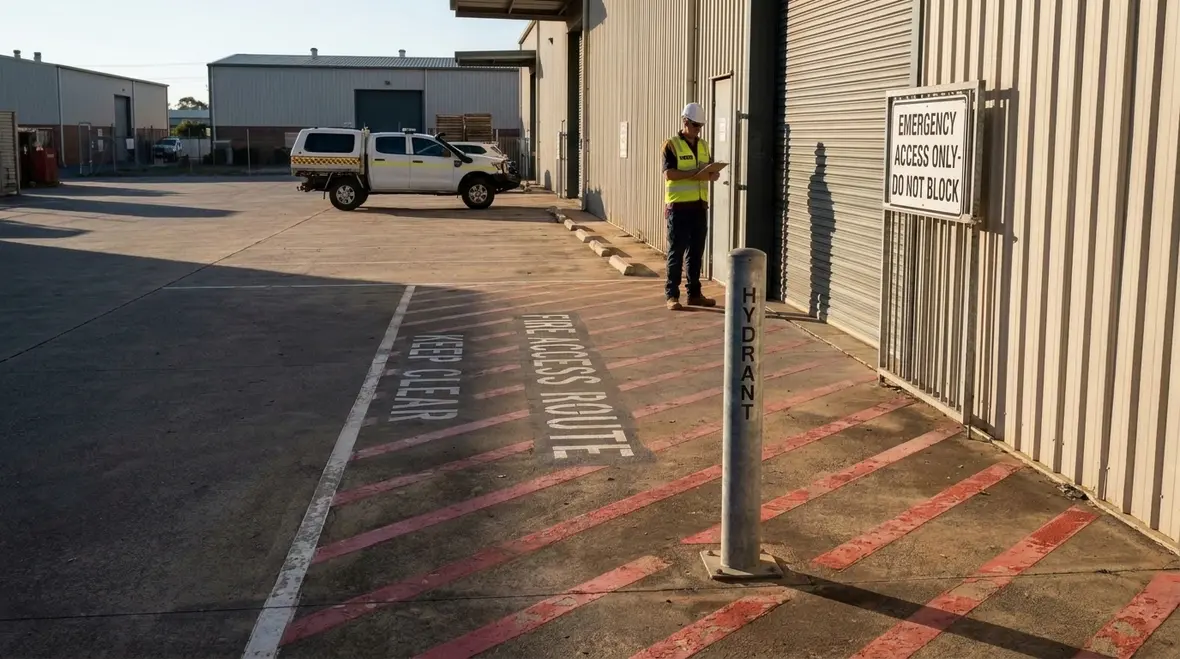 Fire department access and emergency readiness at an industrial site