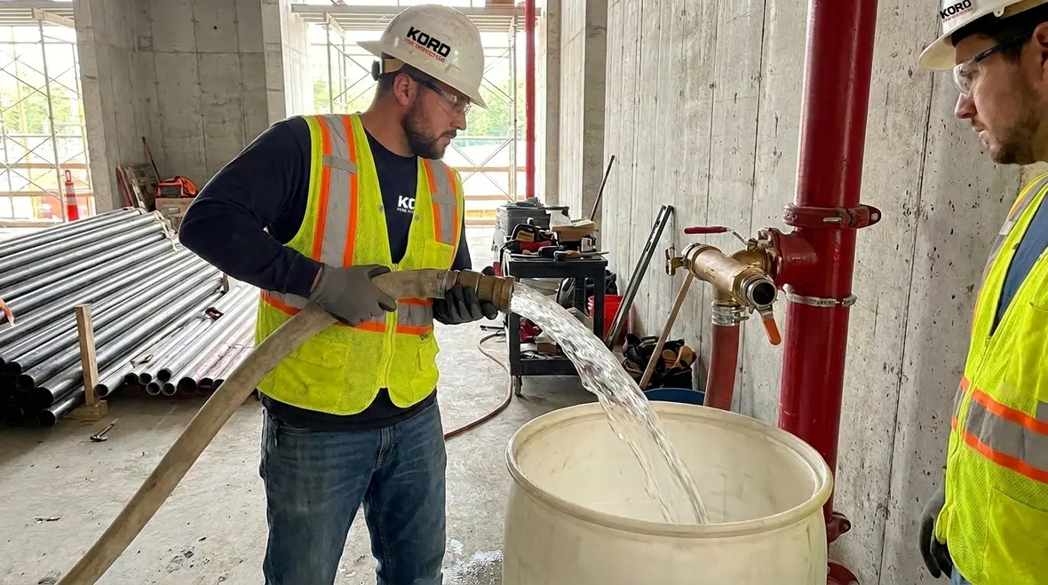 NFPA 16 Section 8.1 flushing supply piping before acceptance