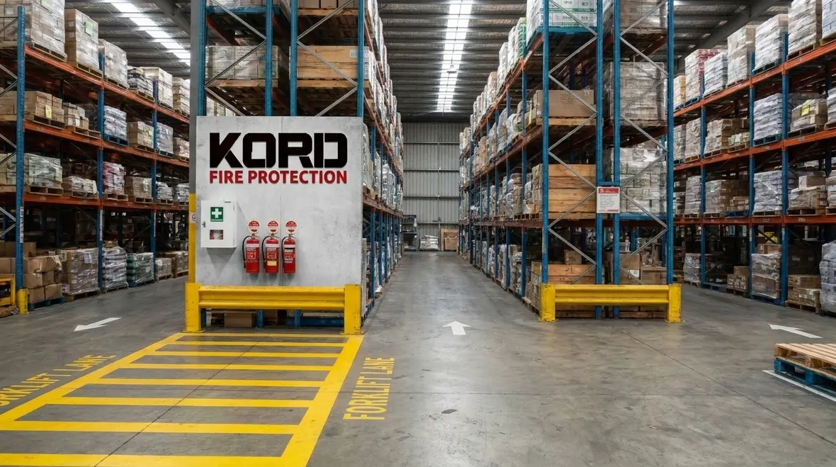 Powered industrial truck fire code compliance inspection in a warehouse