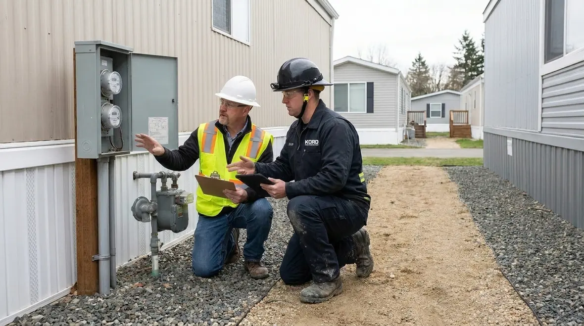 Emergency access roads and spacing for manufactured housing fire protection