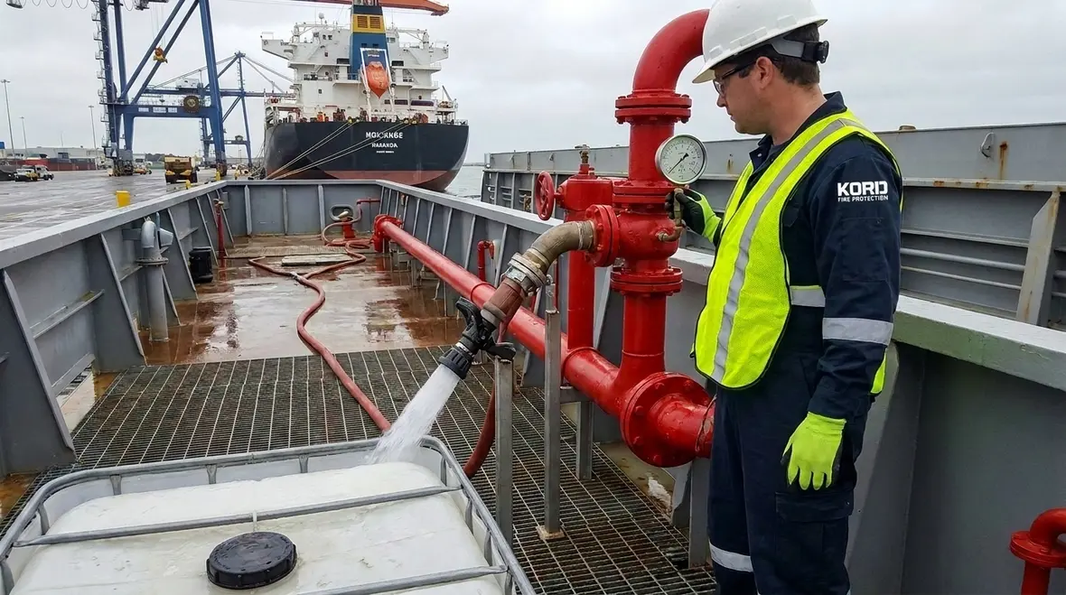 NFPA 14 Section 15.9 maritime standpipe system acceptance