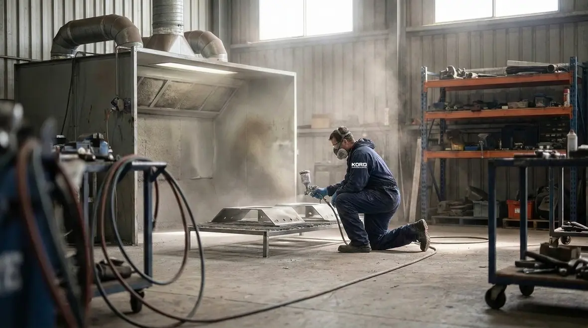 Miscellaneous spray operations area with fire safety controls