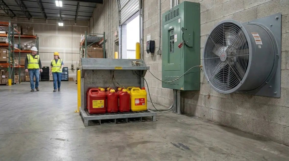 Special spray process ventilation and ignition control setup