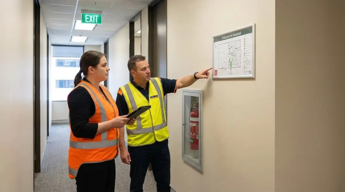 Building occupancy fire safety requirements in a commercial facility