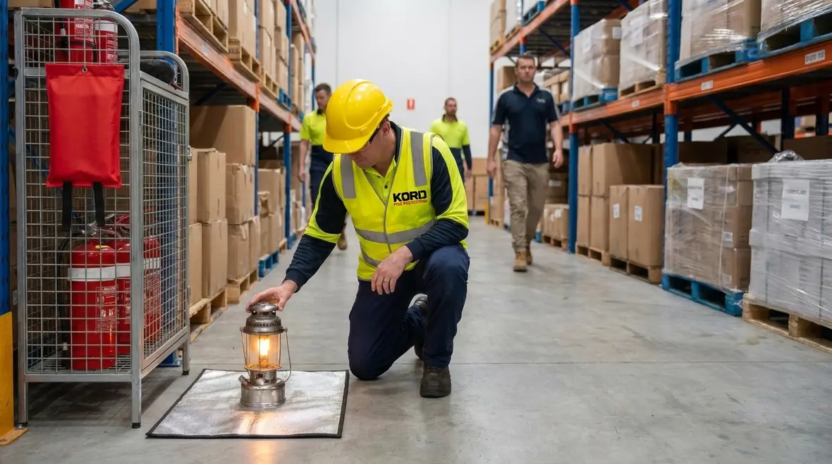 Open flame fire code restrictions in a commercial facility