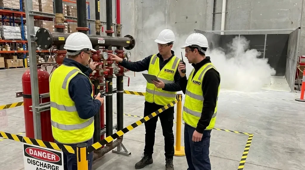 personnel safety dry chemical discharge NFPA 17