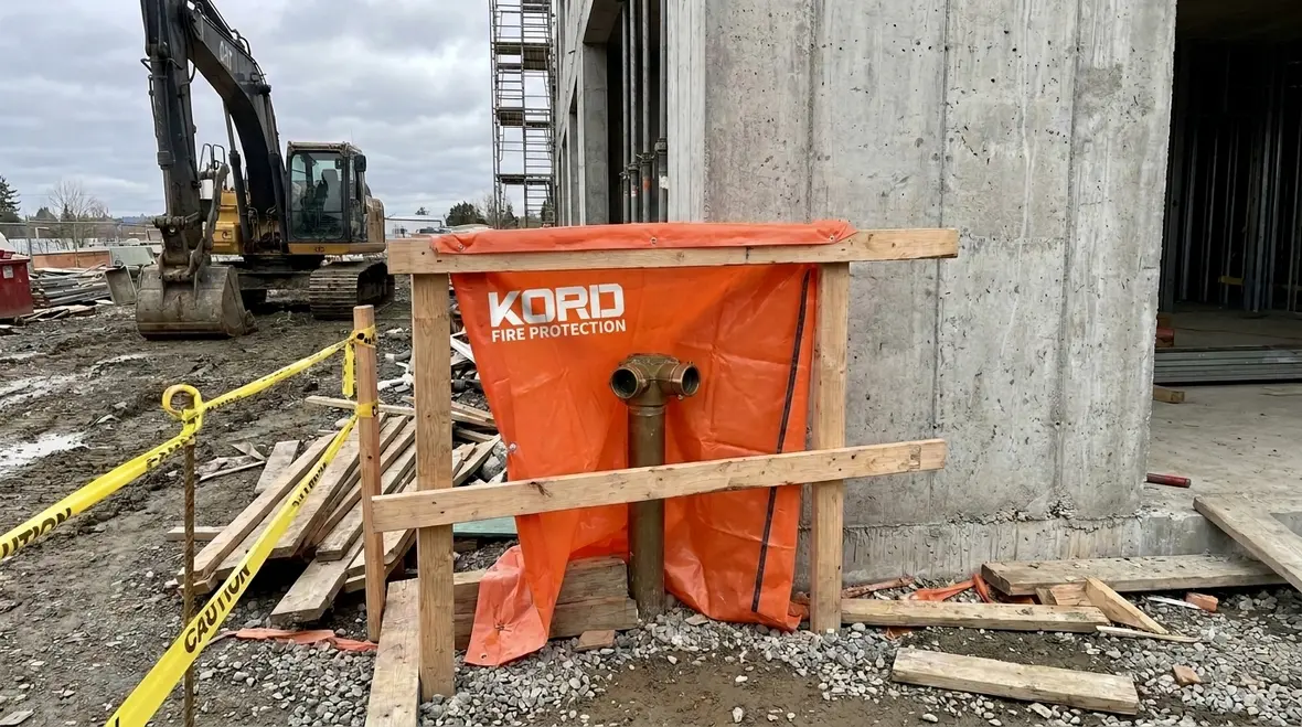 Protection of hose and fire department connection outlets during construction