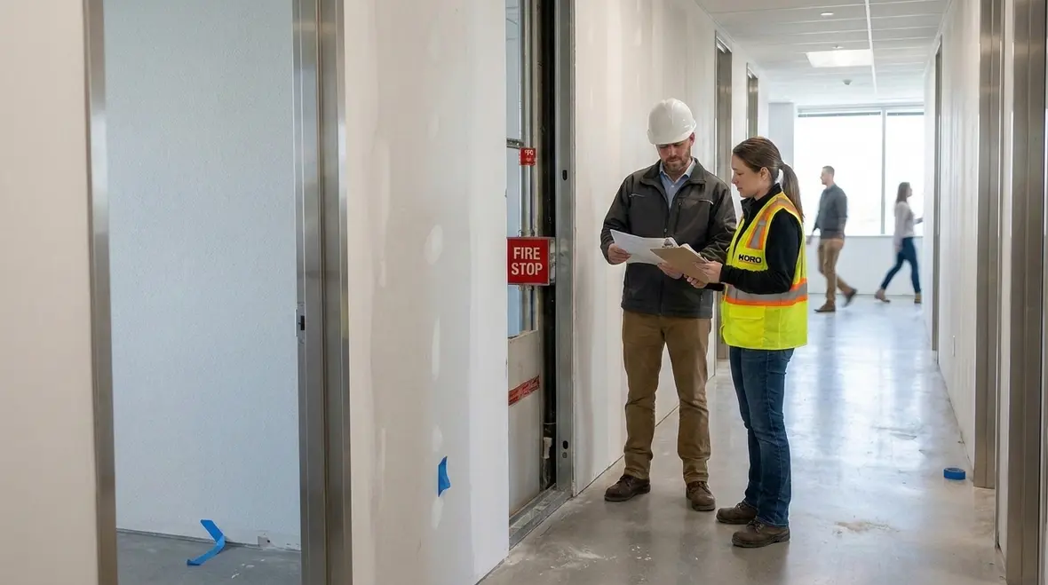 Commercial smoke compartmentation planning and fire protection support