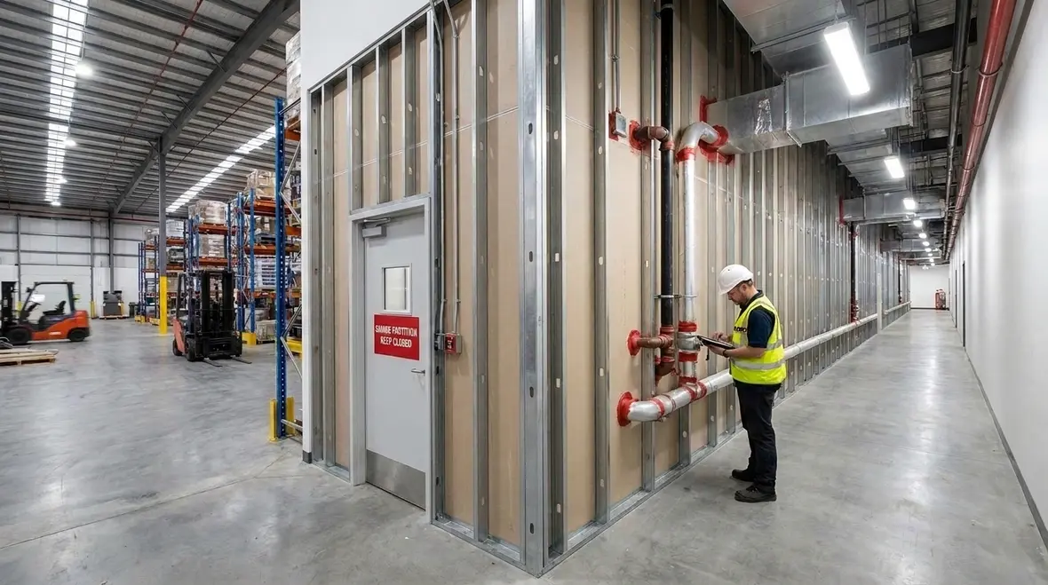 Smoke partition requirements for commercial and industrial facilities