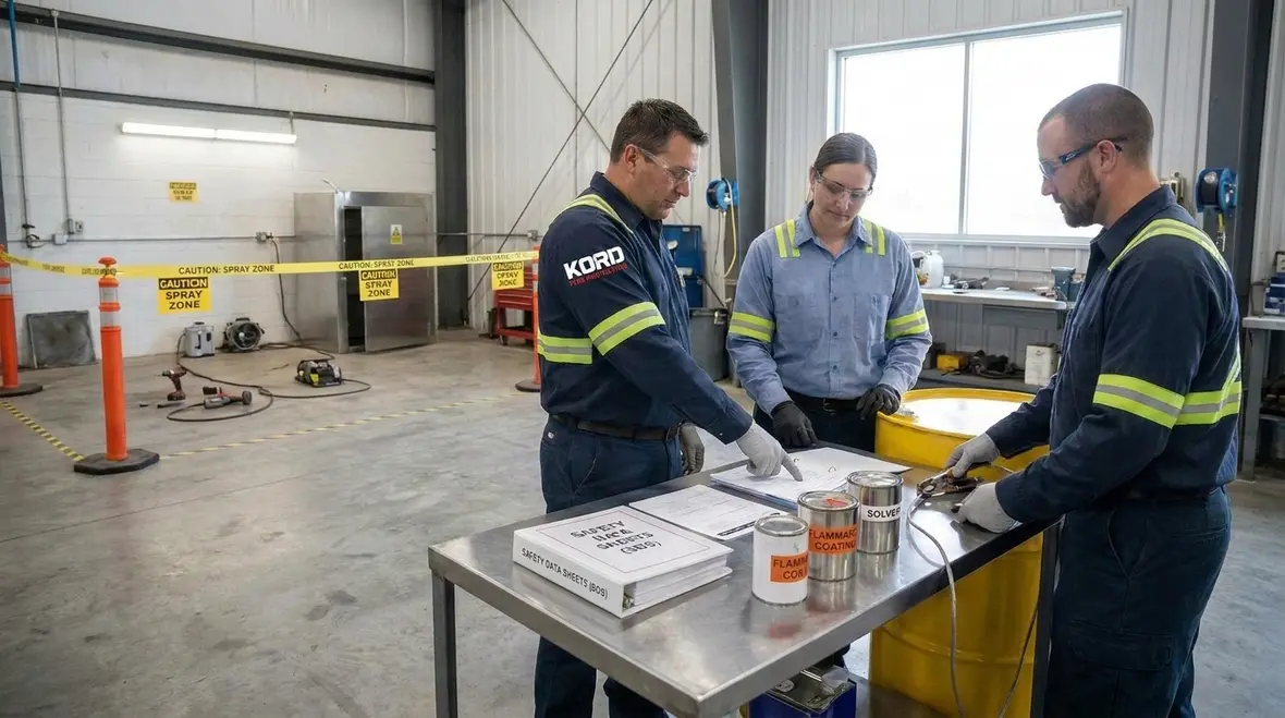 Spray painting safety training and controlled work practices