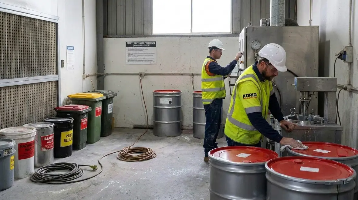 Coating process fire code training with PPE, grounding, and safe shutdown steps