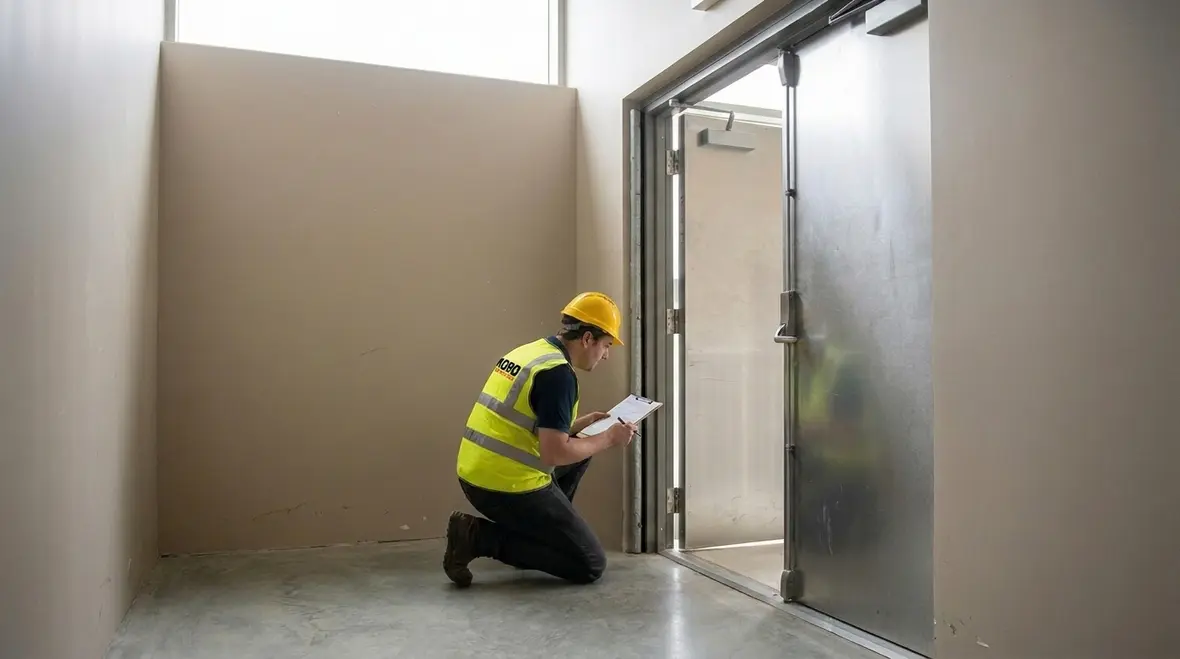 Protected commercial stair enclosure with fire rated construction