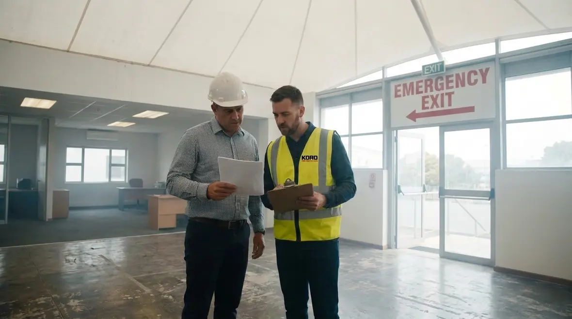 Fire risk review for fabric membrane commercial structure