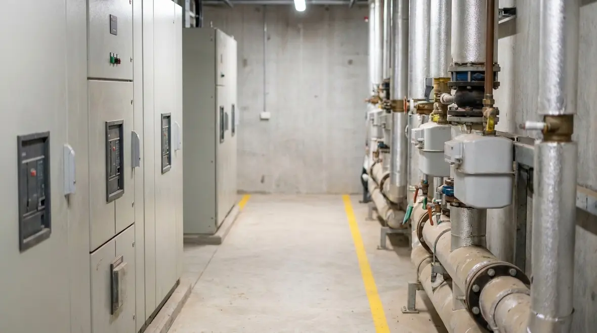 Utility fire safety around building service equipment in an Australian commercial facility