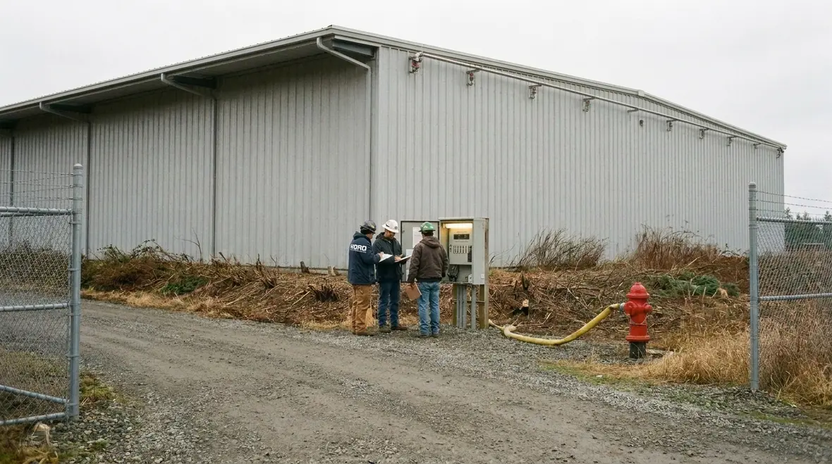 Fire hydrant and site access controls for wildland fire hazard area protection
