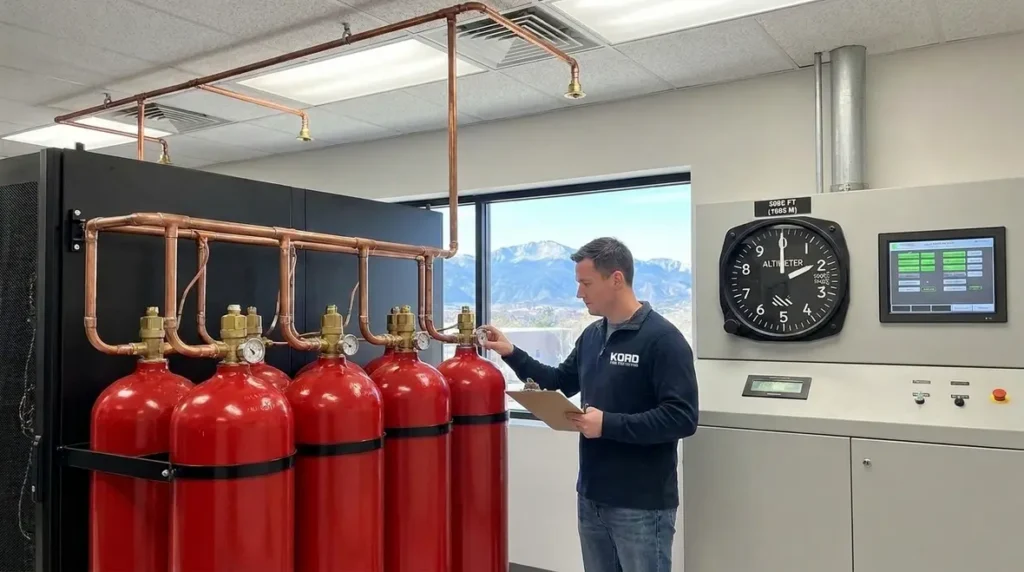 Halon 1301 altitude adjustment to design concentration