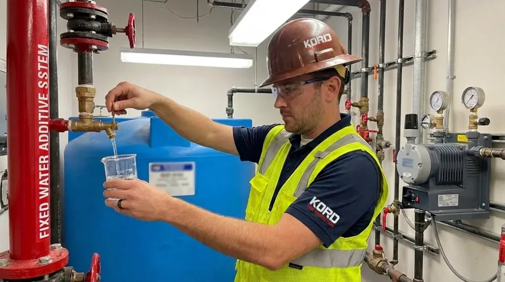 NFPA 18A fixed water additive system requirements