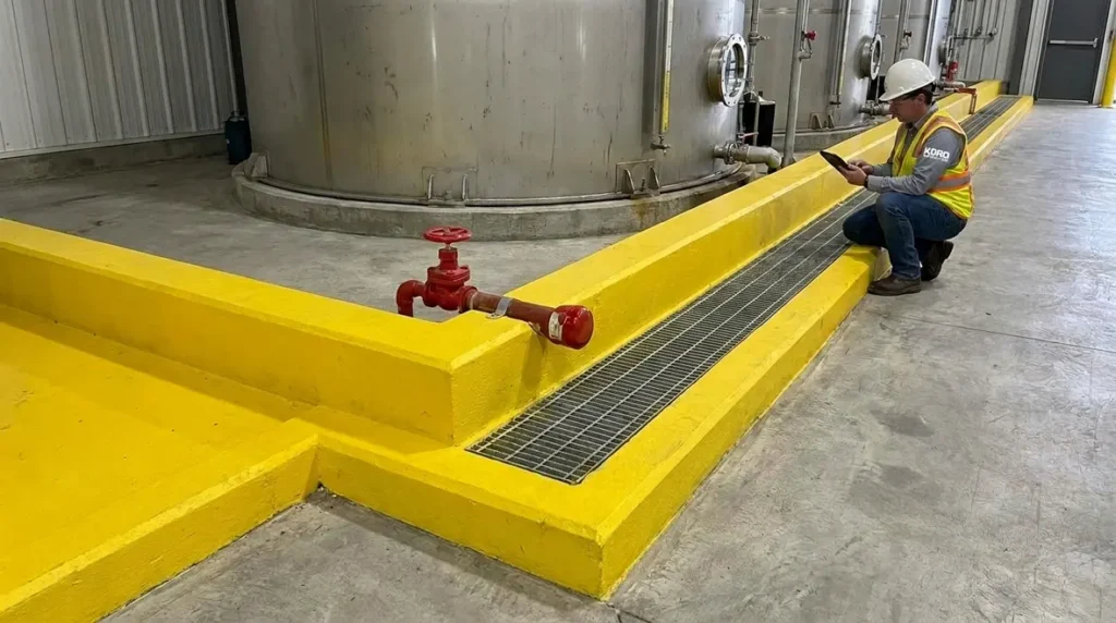 NFPA 18A flammable liquid spill control design