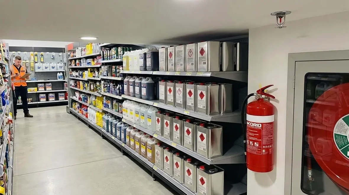 NFPA 30 Section 10.11 fire protection in mercantile liquid storage