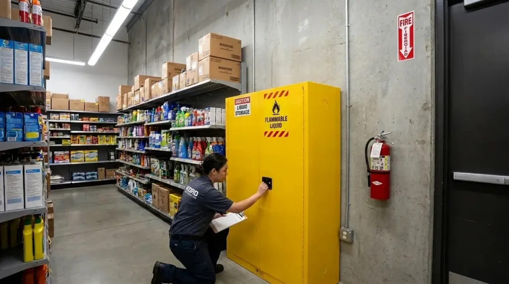 NFPA 30 Section 10.6 liquid cabinets mercantile occupancies