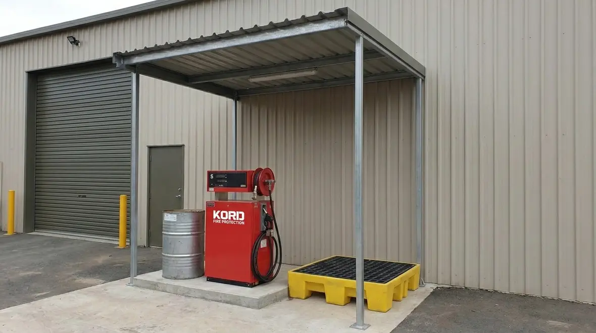 NFPA 30 Section 13.18 dispensing liquids in detached buildings