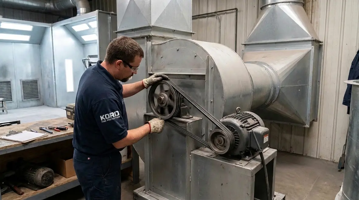 NFPA 33 exhaust fan drive requirements for spray operations