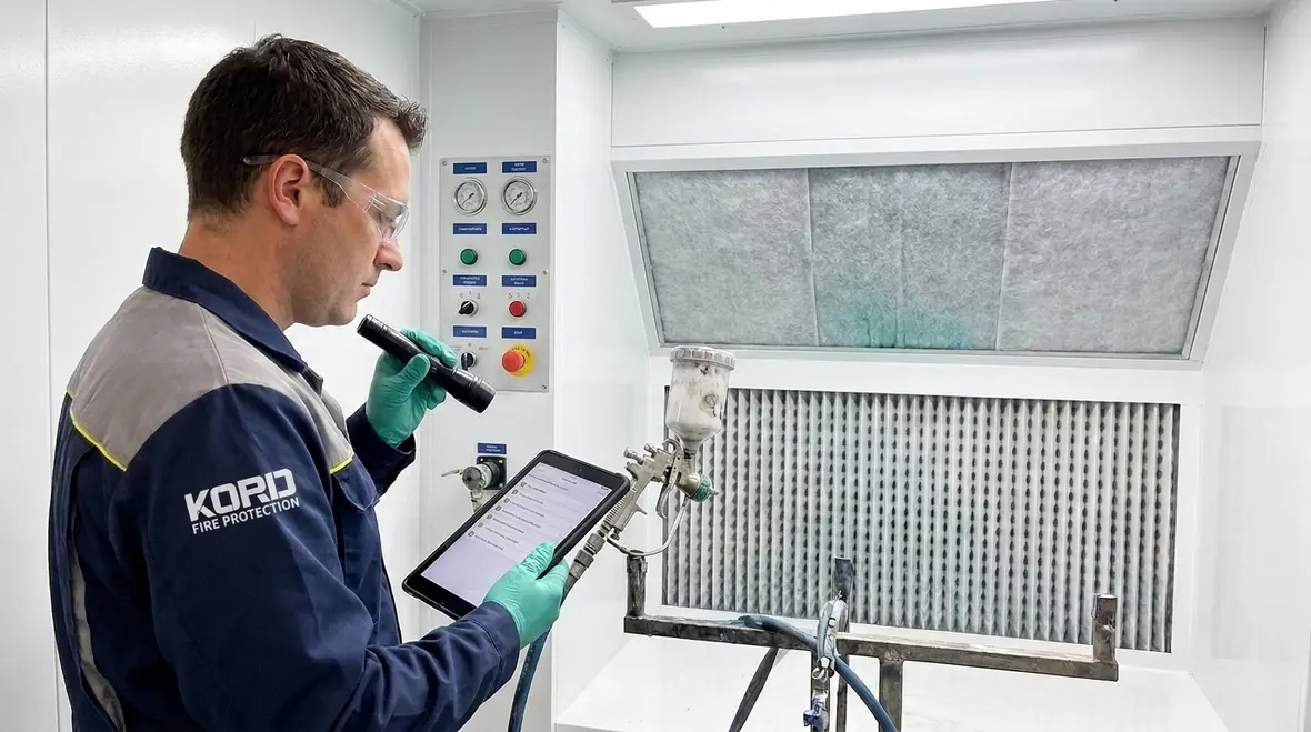 NFPA 33 inspection testing and maintenance schedules for spray equipment