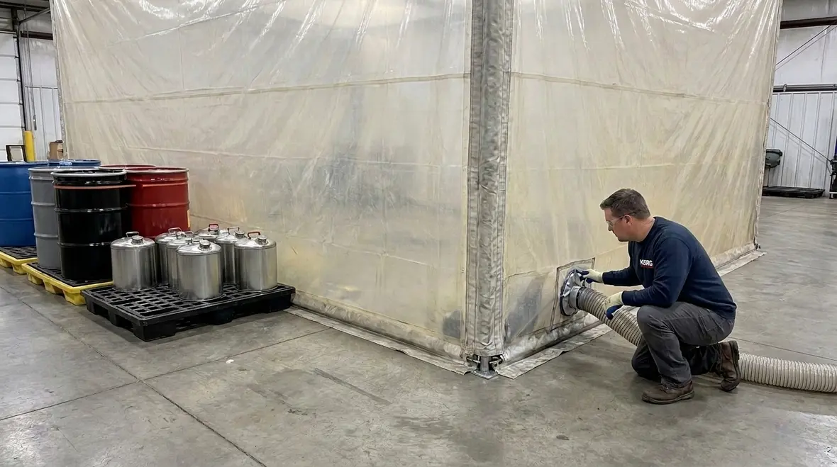 NFPA 33 membrane enclosure ignitible liquid storage