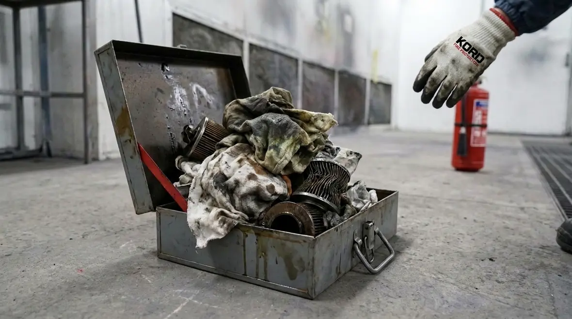NFPA 33 spontaneous ignition hazard paint residues