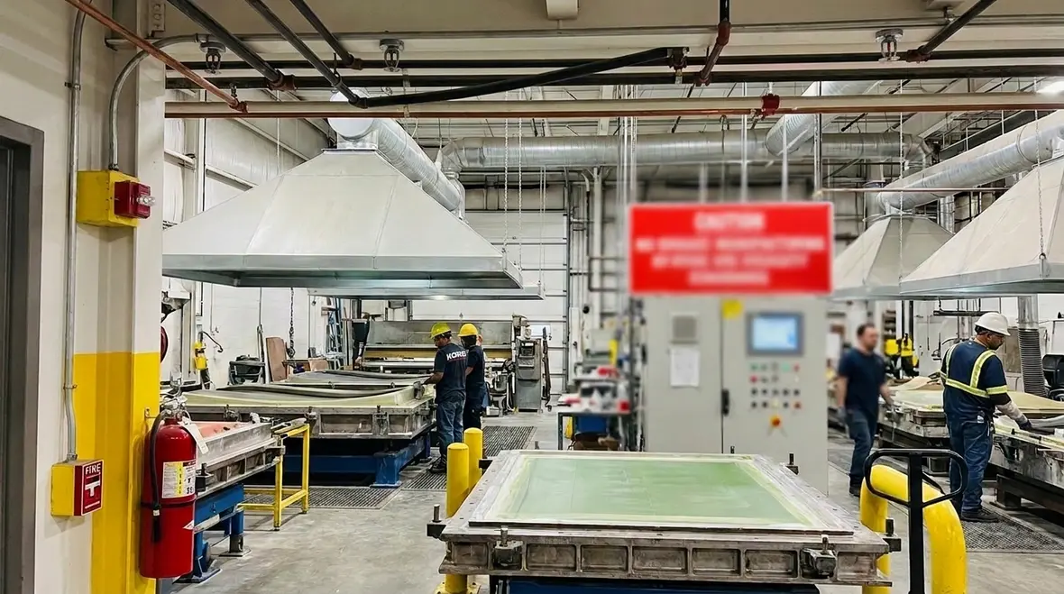 NFPA 33 styrene composite manufacturing fire protection