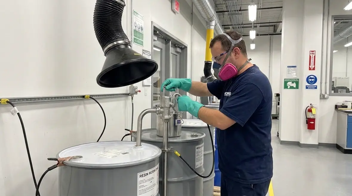NFPA 33 Section 17.7 styrene resin use and handling requirements