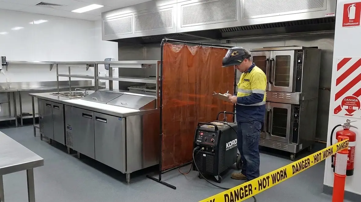 NFPA 36 hot work in preparation and meal areas