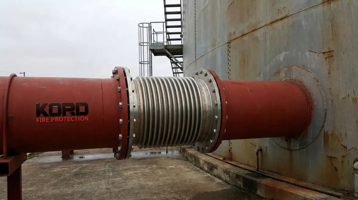 NFPA 22 Section 14.3 expansion joint requirements on water tank piping