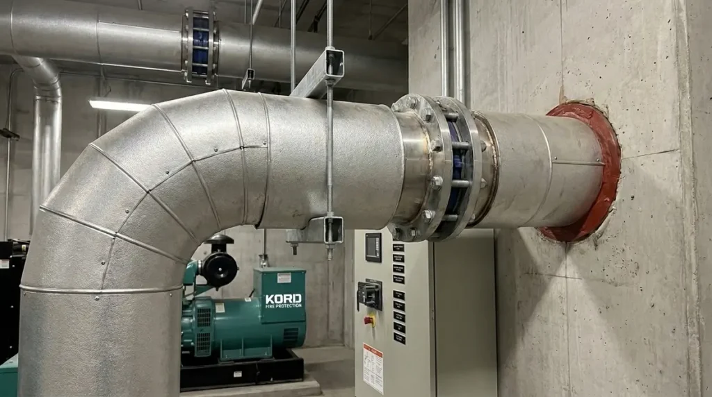 NFPA 37 engine exhaust system design construction