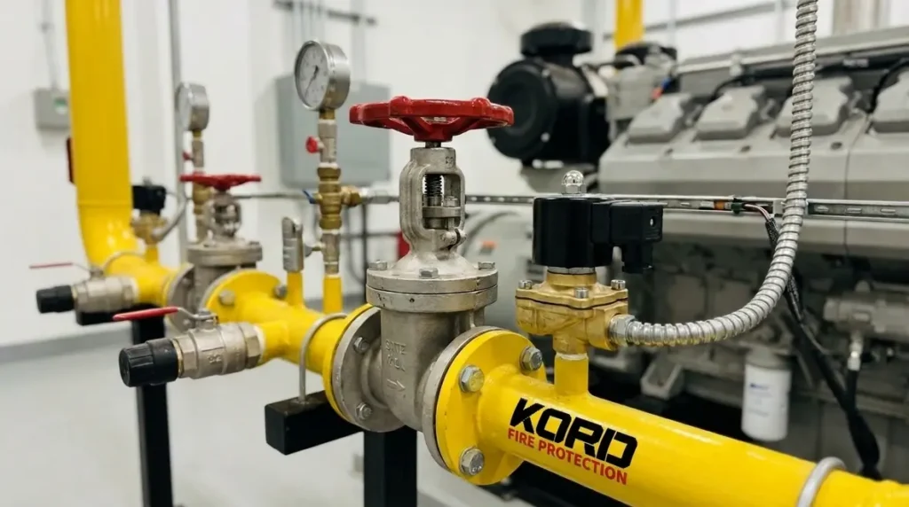 NFPA 37 fuel gas valve requirements engines