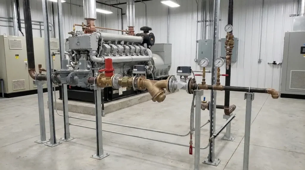 NFPA 37 gas train requirements stationary engines