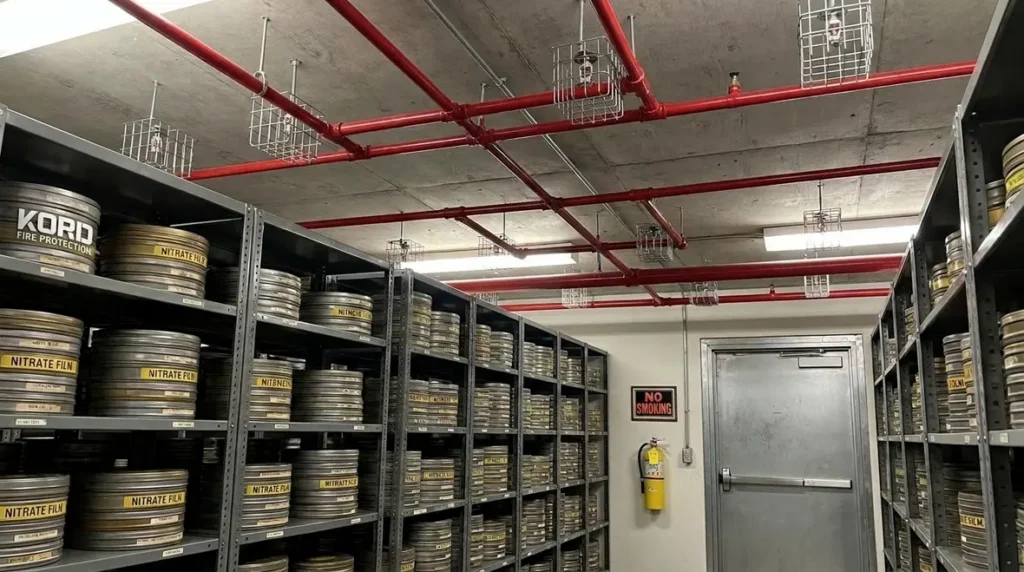 NFPA 40 automatic sprinkler requirements nitrate film