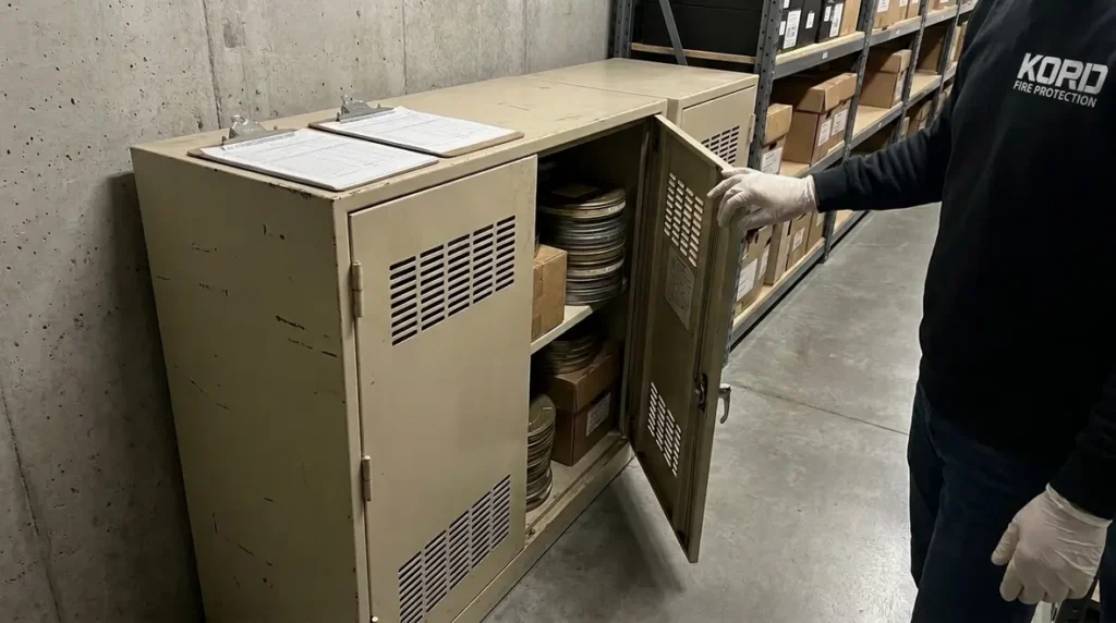 NFPA 40 nitrate film cabinet requirements