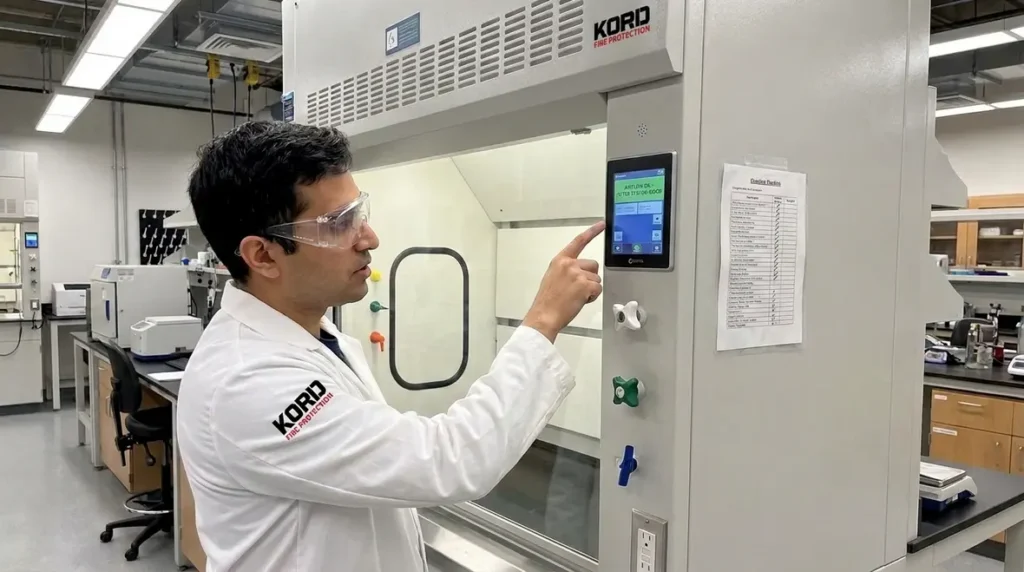 NFPA 45 ductless fume hood use procedures
