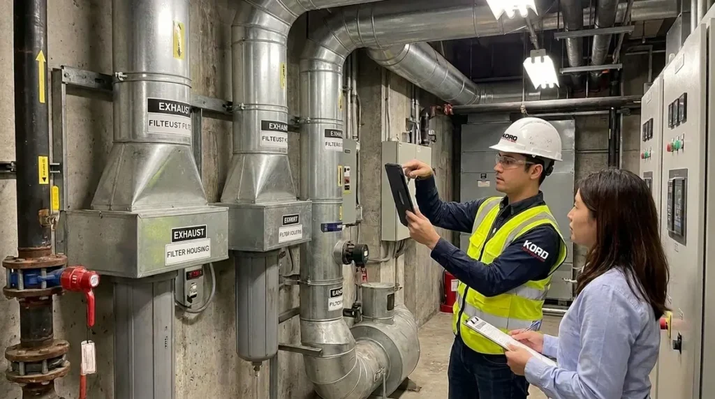 NFPA 45 exhaust system identification requirements