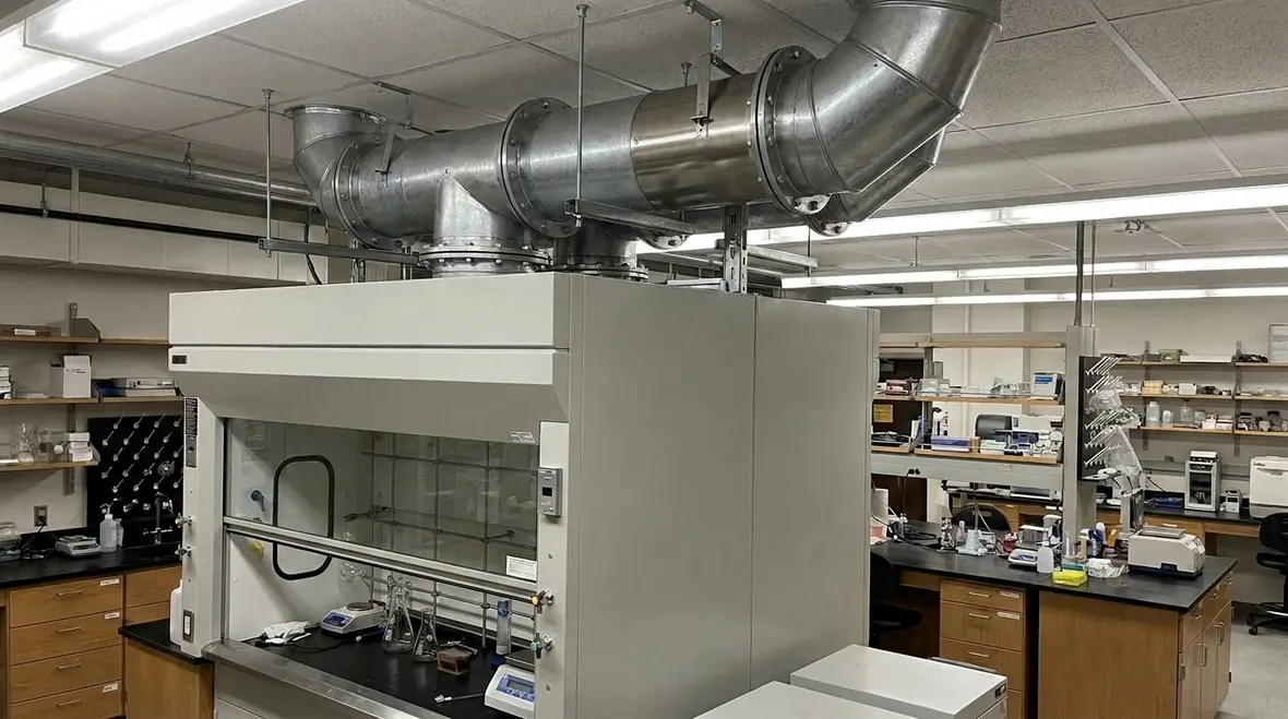 NFPA 45 fume hood duct construction