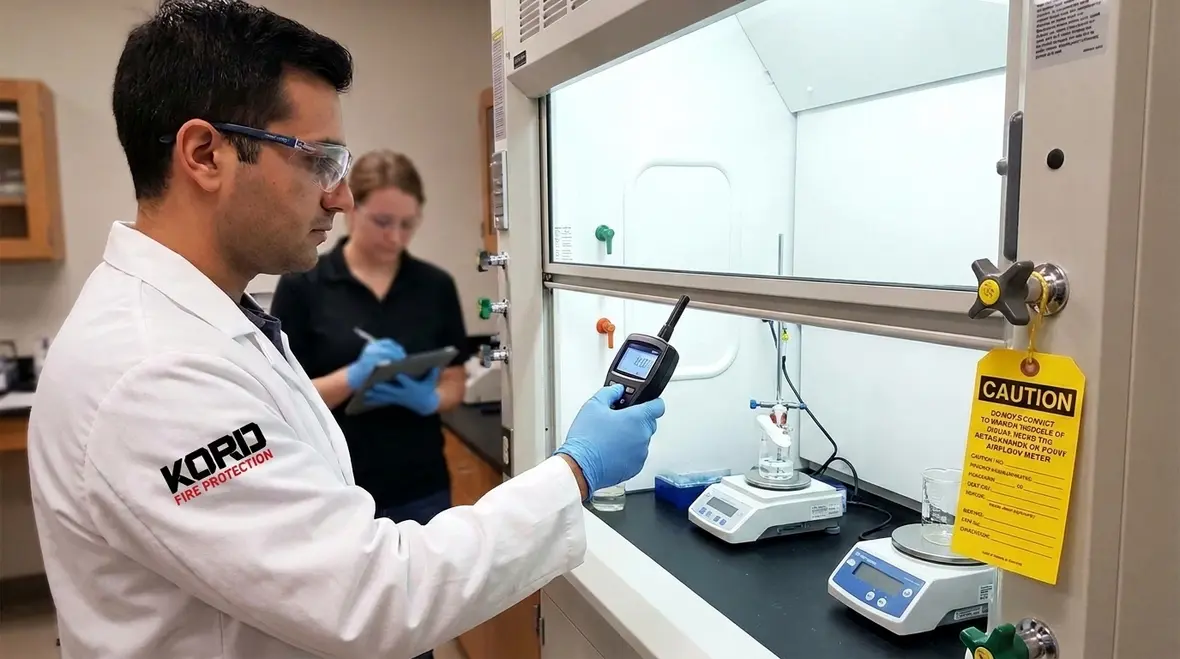 NFPA 45 fume hood inspection testing and maintenance featured image