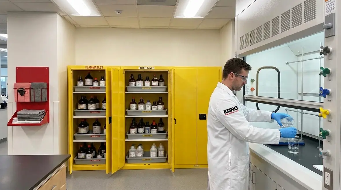 NFPA 45 Section 8.3 laboratory chemical handling and storage