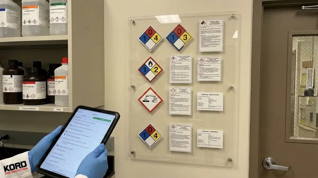 NFPA 45 laboratory hazard identification systems