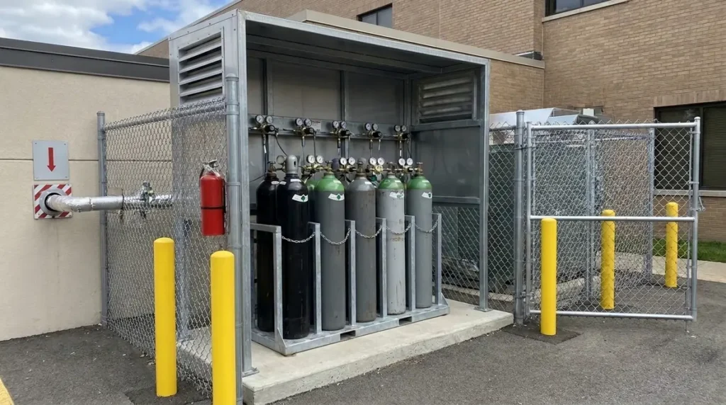 NFPA 45 outdoor gas cylinder installation